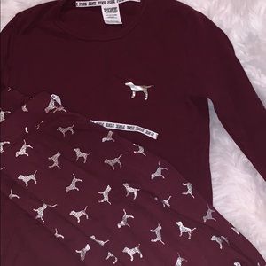 Pink brand sleepwear set (worn once)